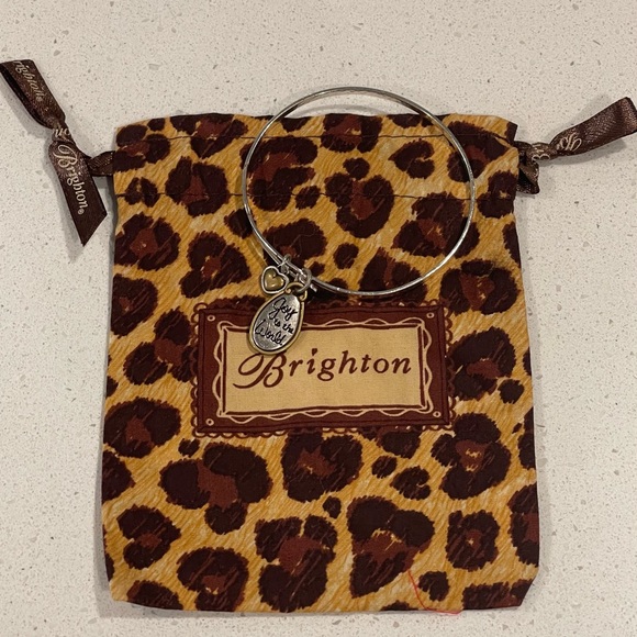 Brighton Retired Joy to the World Silver Bangle Bracelet in Fabric bag - Picture 4 of 4